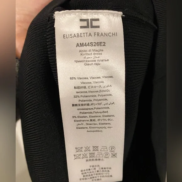 NWOT ELISABETTA FRANCHI Black Sheath Dress - Picture 6 of 14
